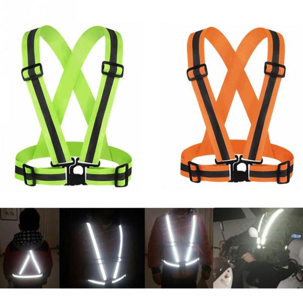 

super-bright reflective vest safe reflective vest adjustable belt suitable for bike riding cleaning staff outdoor activity #18, Gray;blue