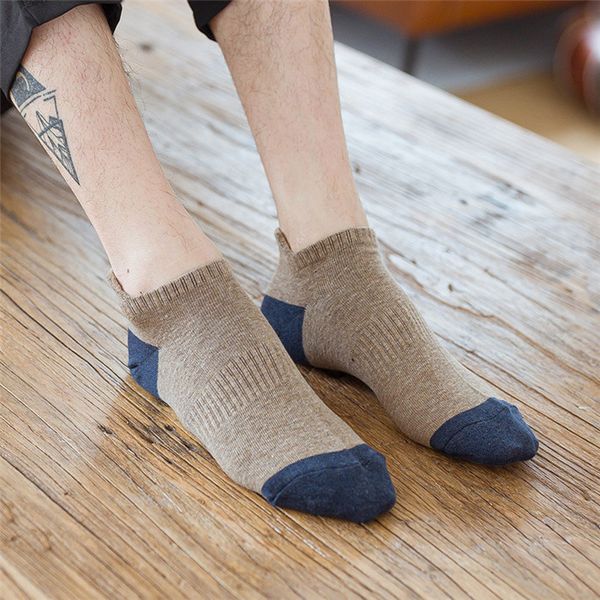 

striped mens summer socks 100% cotton breathable deodorant men casual socks fashion man sports fitness underwear, Black