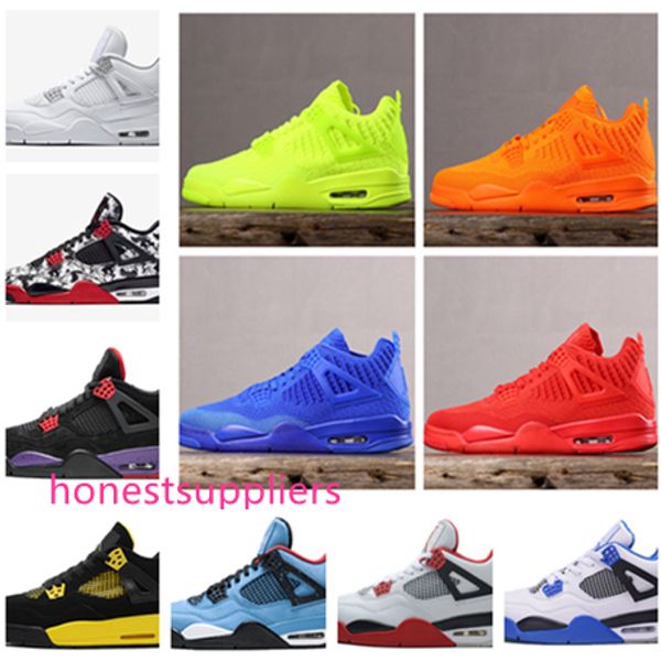 

with 2019 new 4s mens basketball shoes training sneakers 4s white cement black red 4 superman fashion sports shoes