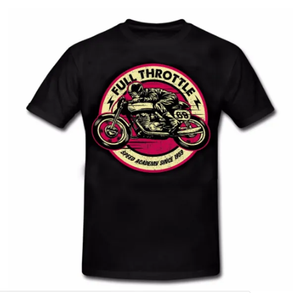 

2019 new men outwears popular design hip hop anime t shirt full throttle cafe racer special edition rockabilly biker vintage q781, White;black