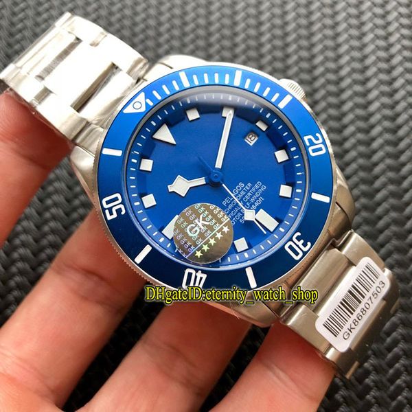 

Pelago m25600tb 0001 blue date dial japan miyota 8215 automatic men watch 316l tainle teel ca e teel band port watche, Slivery;brown