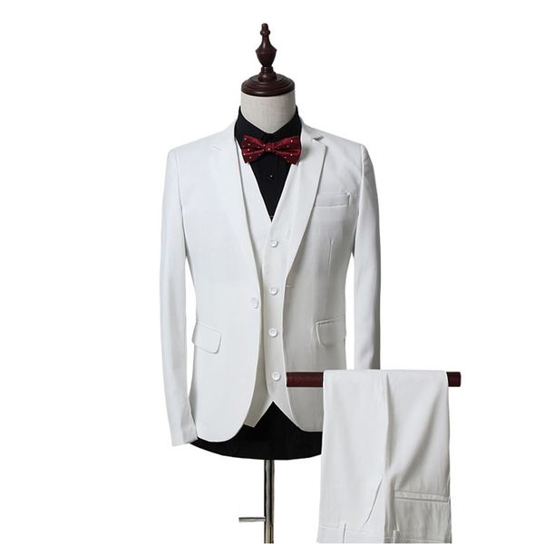 

popular one button groomsmen notch lapel groom tuxedos men suits wedding/prom man blazer ( jacket+pants+vest+tie) 518, Black;gray