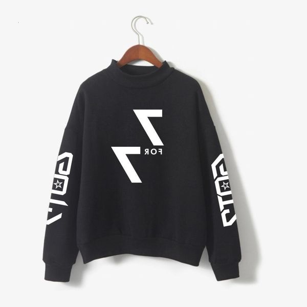 

event shirt team men's got7 wang jiaer jackson answer aid service men and women new edition plus velvet high collar sweater t shirts, Black