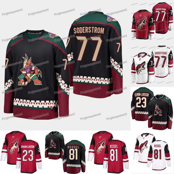 

2019 Draft Arizona Coyotes Jersey 77 Victor Soderstrom 81 Phil Kessel 23 Oliver Ekman-Larsson Stitched Hockey Jerseys White Black Red