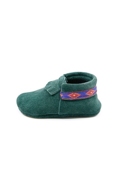 

yoyo junior green suede genuine leather booties, Black;white