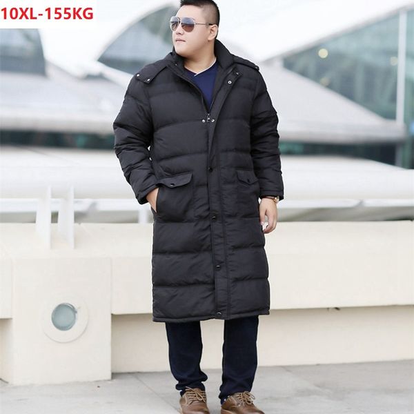 

men's long down jacket warm plus size fat loose down coats thick oversize 10xl 9xl 8xl 7xl 6xl 130kg 140kg 150kg 60, Black