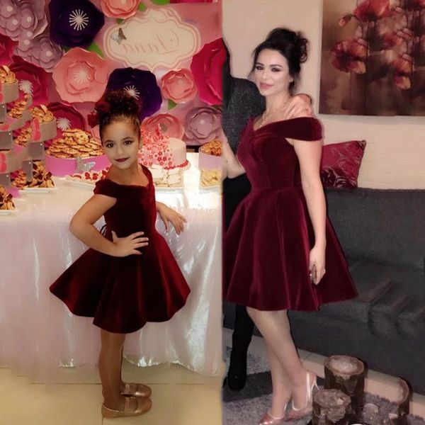 

бургундия платья девушки цветка бархатные девушки pageant платья с плеча короткие детские платья день рождения дети косплей одежда дешевые b, White;blue