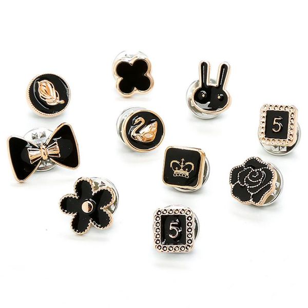 

10pcs/set fashion diy gift invisible anti light elegant brooch pin party buckle clothes accessories cardigan neckline jewelry, Gray