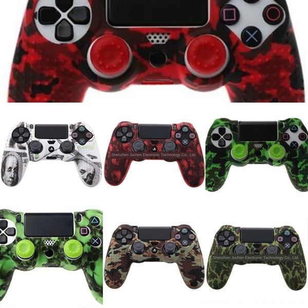 

khqqh 1set star protective case silicone skull cover joystick with cap for ps4 handle