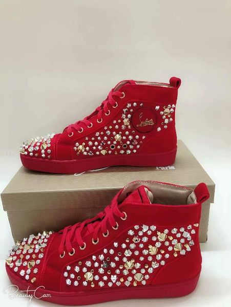 

2019 new de igner cl arrival high end color titching rivet flat lover hoe men women hoe luxuryloui vuittongucci large ize 35 46