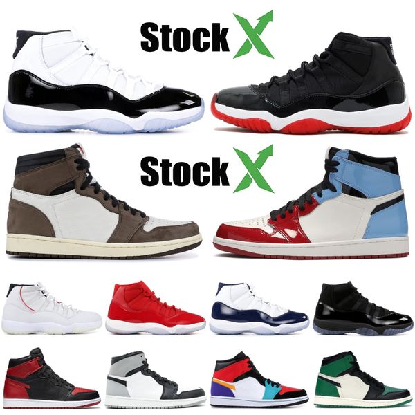 

Бесстрашный Concord 45 11 11s Мужская обувь Баскетбол Space Jam Бред Платина Оттенок Banned 1 OG Высокие Travis Scotts Мужские Женские кроссовки