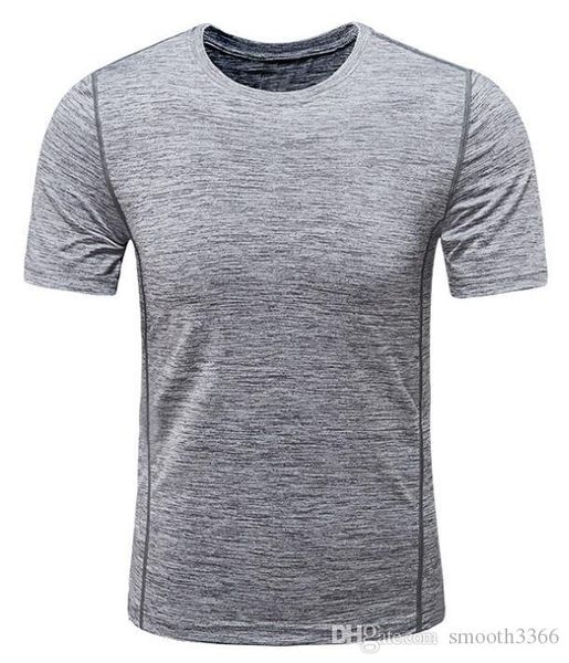 

1009 men's tight-fitting fitness white-gray clothes running short-sleeved sportswear stretch quick-drying clothes t-shirt, Black;yellow