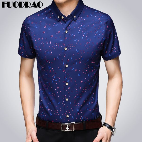 

new summer short sleeve shirt men fashion print camisa masculina slim fit casual shirts camiseta hombre e091, White;black