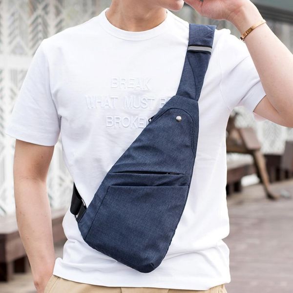 

thin light men canvas casual bag for belt hip pack anti-theft travel outdoor shoulder chest crossbody bag messager for mens
