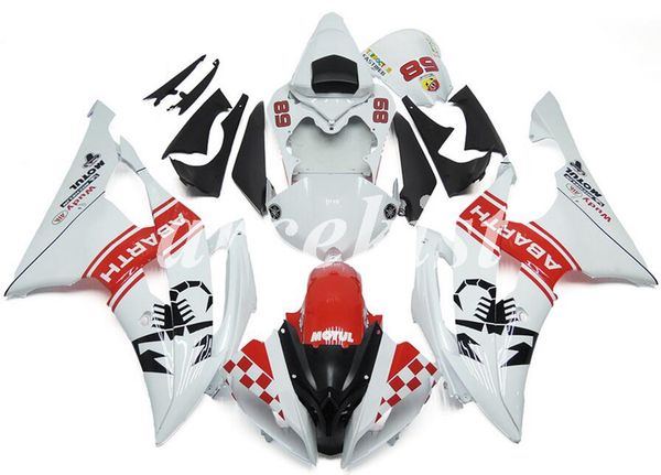 

4 gifts new abs full fairings kits fit for yamaha yzf-r6 2008 2009 2010 2011 2012 2013 2014 2015 2016 bodywork set white red