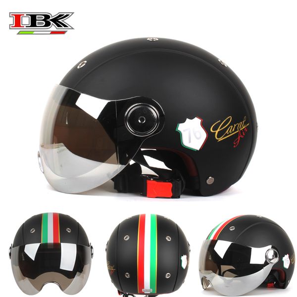 

ibk motorcycle helmets electric bicycle casco casque 3/4 face anti-uv open face double lens four season helmet