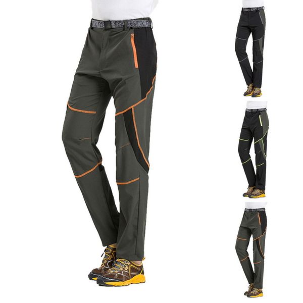 

autumn men's hiking pants quick dry breathable pant outdoor mountain fishing sports waterproof pants female elastic trousers, Black