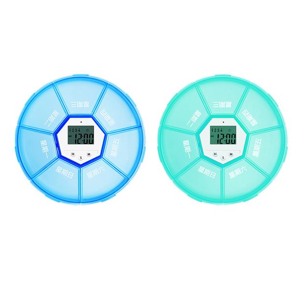 

weekly pill organizer digital timer 7 grid pill box alarm clock reminder tablet dispenser case