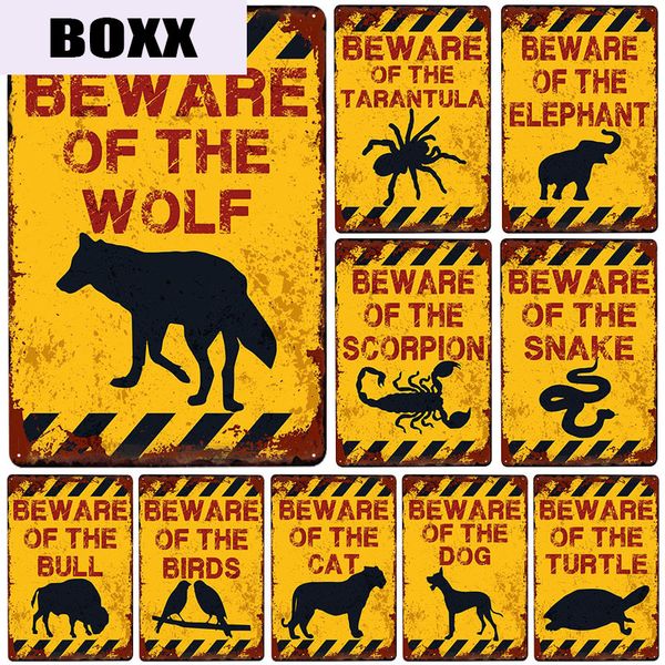 

остерегайтесь животных металла старинные металлические знаки декор дома старинные олово признаки паб дома декоративные тарелки стены знак та