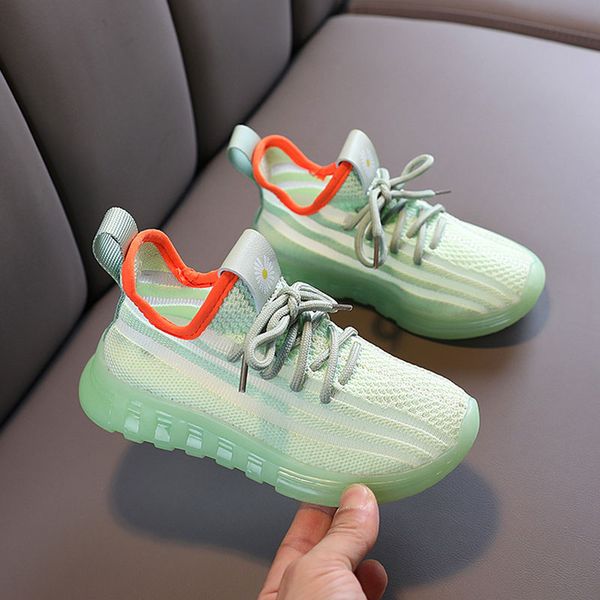 

2020 new children breathable shoes green boys girls soft bottom non-slip casual sport shoes kids walk run sneakers size 26-36, Black