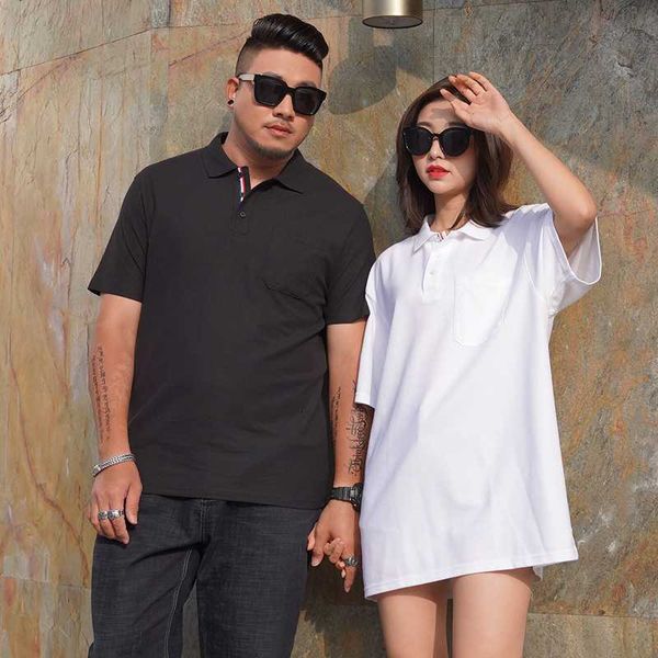 

2020 summer new fat solid shirt men women fashion turndown collar cotton short shirts brand clothing plus size fat 8xl, White
