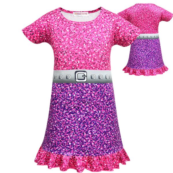 

2-10y дети девушки без рукавов рюшами туту платье lol куклы девушки платья партия платье принцессы детская дизайнерская одежда девушки, White