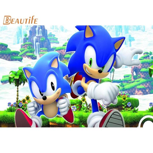 

custom sonic the hedgehog poster home decoration fashion silk fabric wall poster custom