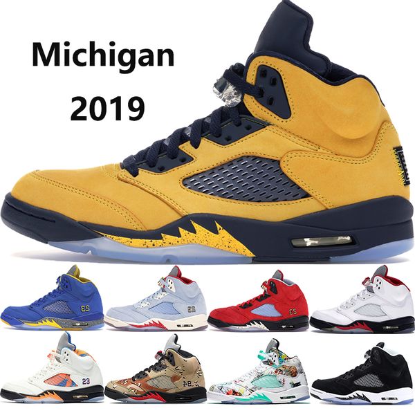 

2019 5 new michigan s mens basketball trophy room ice blue oreo white cement wings psg sport designer men outdoor shoes