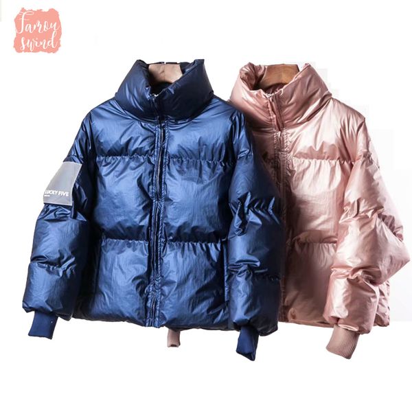 

прозрачен 2019 парк женская куртка большой зимний теплый синий мандарин воротник fat free park пальто зимняя куртка женская верхняя одежда, Black