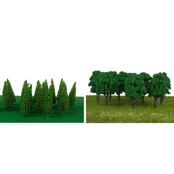 

60pcs 1/100 ho scale green model tree micro landscape railway diorama layout