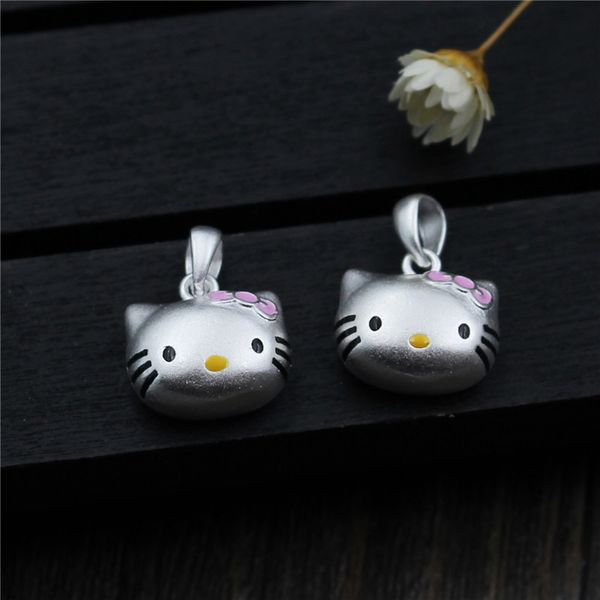 

real 925 sterling silver cartoon cat charm for diy bracelet necklace making fine jewelry accessories findings a0217, Blue;slivery