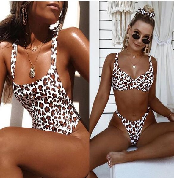 

bikinis 2019 mujer leopard plaid women swimwear bikini set push-up bathing swimsuit one piece thong micro mini bikini, White;black