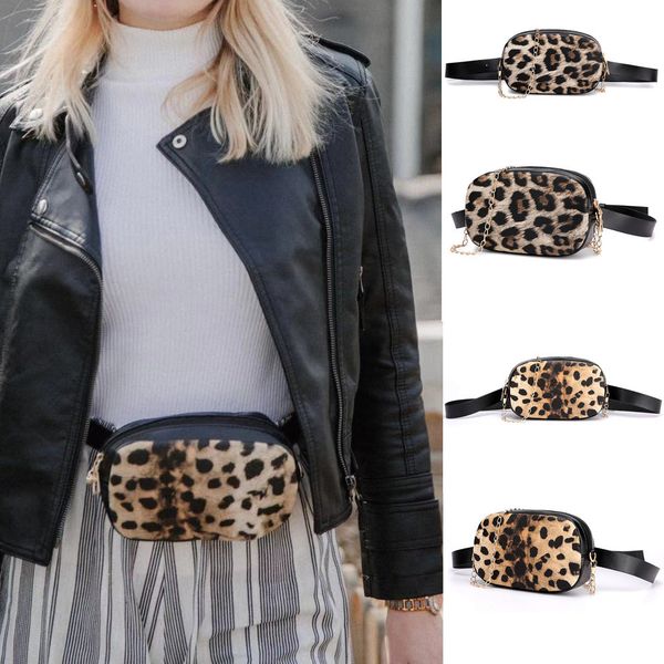 

fashion women outdoor leopard zipper messenger bag sports chest bag waist money belt bolsa cintura feminina#xp30