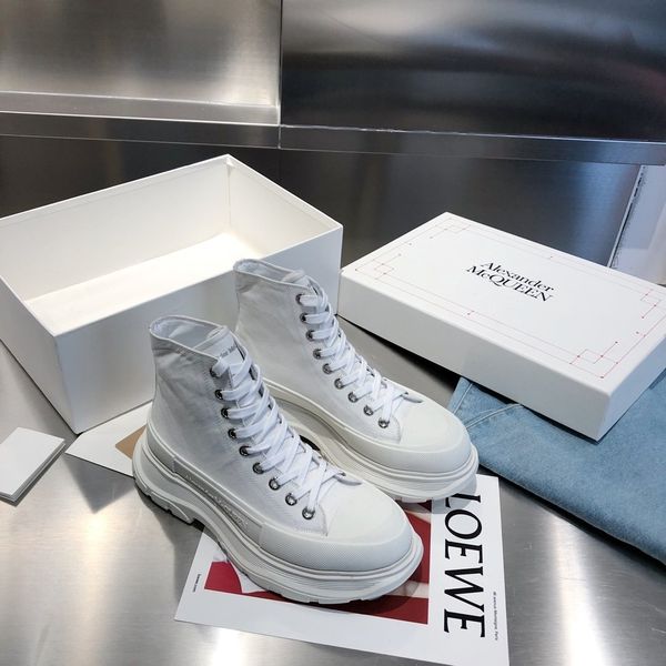 

fashion platform men and women shoes wild vintage luxury high-canvas shoes women's white shoes casual sports shoe 08, Black