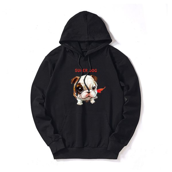 

2019 new men hoodies spring autumn designer fashion letter print with dog pattern men women luxury hoodie sweaters, Black