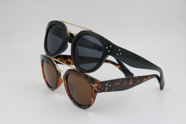 

double bridge metal sunglasses glasses eyewear uv400 protection brown black 2 colors women men designer sunglasses gafas de sol 10pcs, White;black