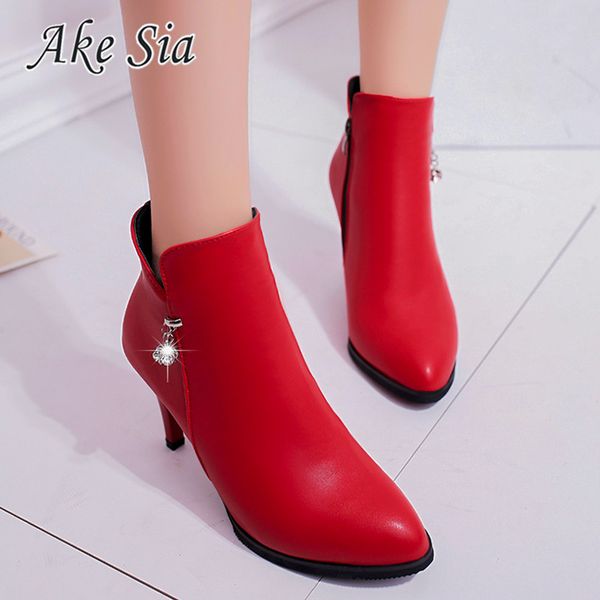 

2019 winter new female pointed stiletto single shoes high heel boots women comfortable wild fashion bare boots y129, Black