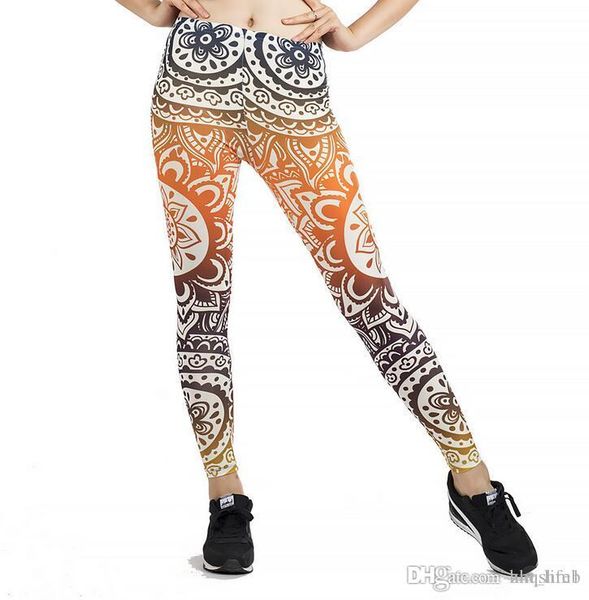 

women yoga trousers pants new style tights trousers female high waist dance active leggings printing patterns skinny silm fitness, Black;white