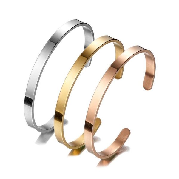 

high polished cute women girls silver/gold/rose gold 316l stainless steel open bangle jewelry gift, Black