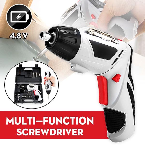 

4.8v mini cordless screwdriver with led light multi-function household electric drill rechargeable battery 45 bits power tools
