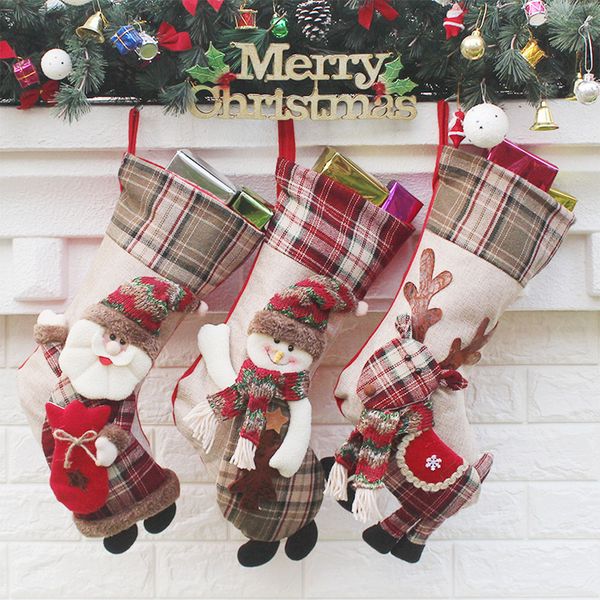 

non-woven comfortable stocking gift bags pendant snowman novelty santa claus christmas creative elk hanging ornaments