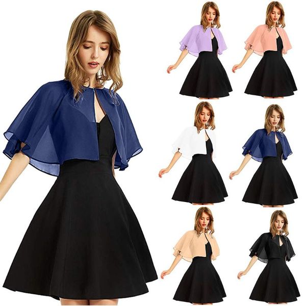 

women's soft chiffon shawl wraps for evening dress wedding cape bolero flapper solid scarf bufanda winter shawl accesorios mujer, Blue;gray