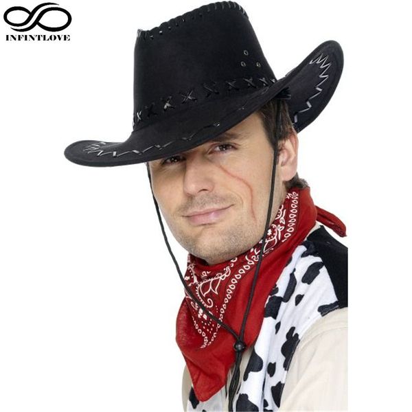 

women men wild jazz wind suede wide brim panama cowboy cowgirl western bull rider hat sunhat adjust cord (:58cm, Blue;gray