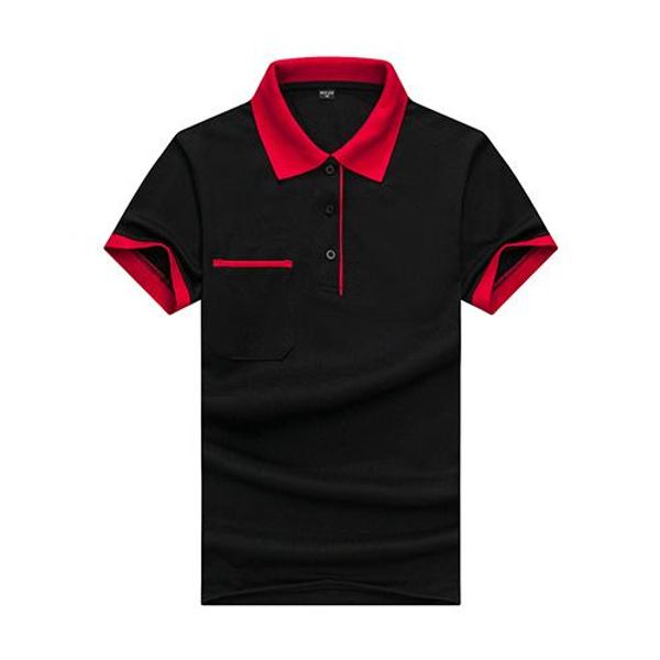 

running short sleeve trendy men's quick-drying round neck short-sleeved lapel t-shirt wo-94, Black