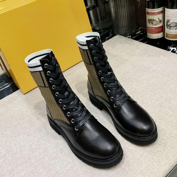 

2019 fashion comfortable women fashion knitted casual sock shoes designer lady embroidered stretch fabric rubber casual boots, Black