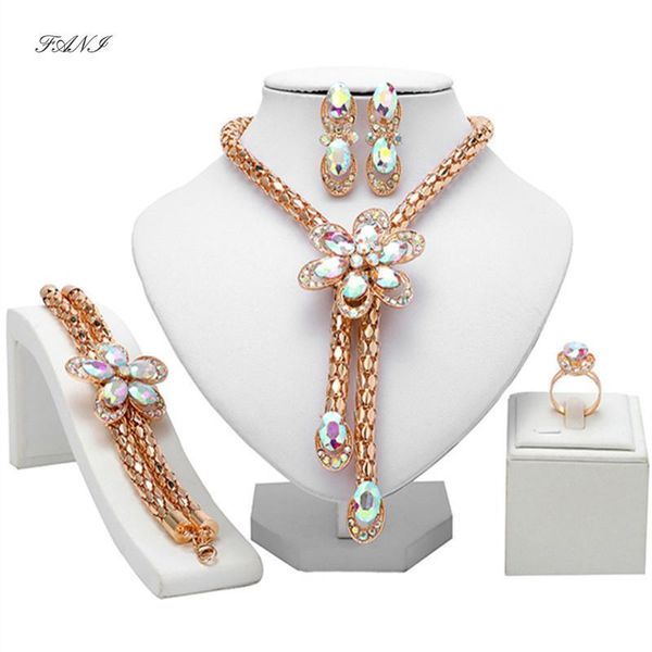 

wholesale dubai gold-colorful luxury jewelry sets brand nigerian woman accessories wedding jewelry set fashion statement jewelry set, Black
