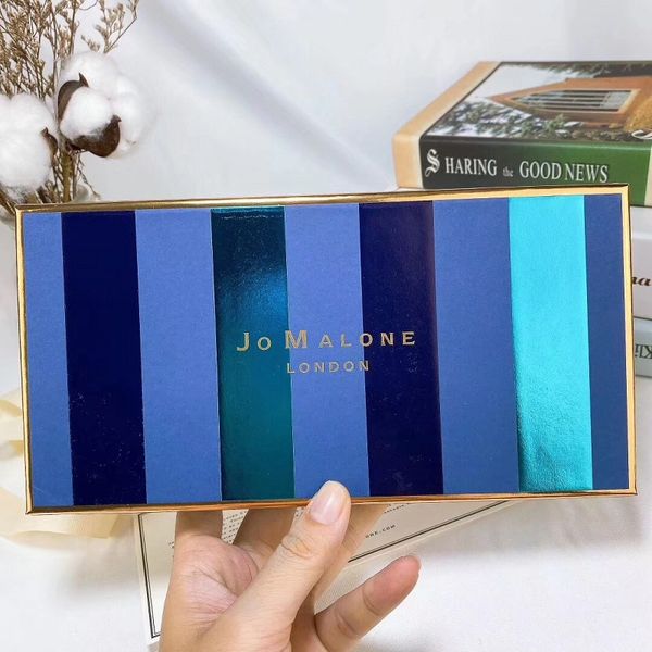 

2020 новые jo malone london perfume set 5 в 1 с navy blue box 5шт 5 тип запаха духи долговечны аромат рождественский подарок