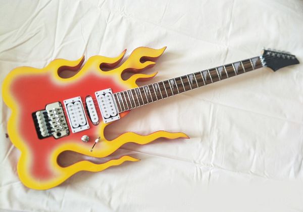 

left/rght handed flame shaped electric guitar with flloyd rose,rosewood fretboard with white binding,can be customized as reques