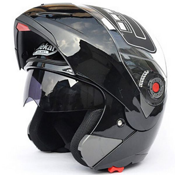 

jiekai motorcycle helmets safe double visor ece dot flip up helmet casque moto racing 4 season motor cycle moto helmet