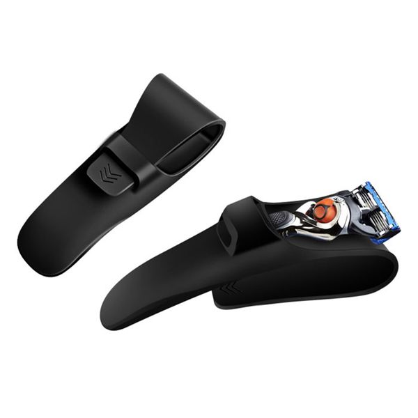 

men's portable travel case box for shaving machine holder storage manual razor handle protective silicone gel cover (no shaver